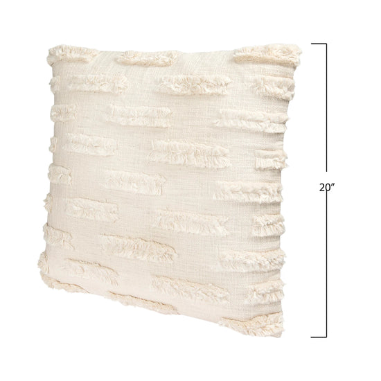 Square Woven Tufted Pillow | Cream
