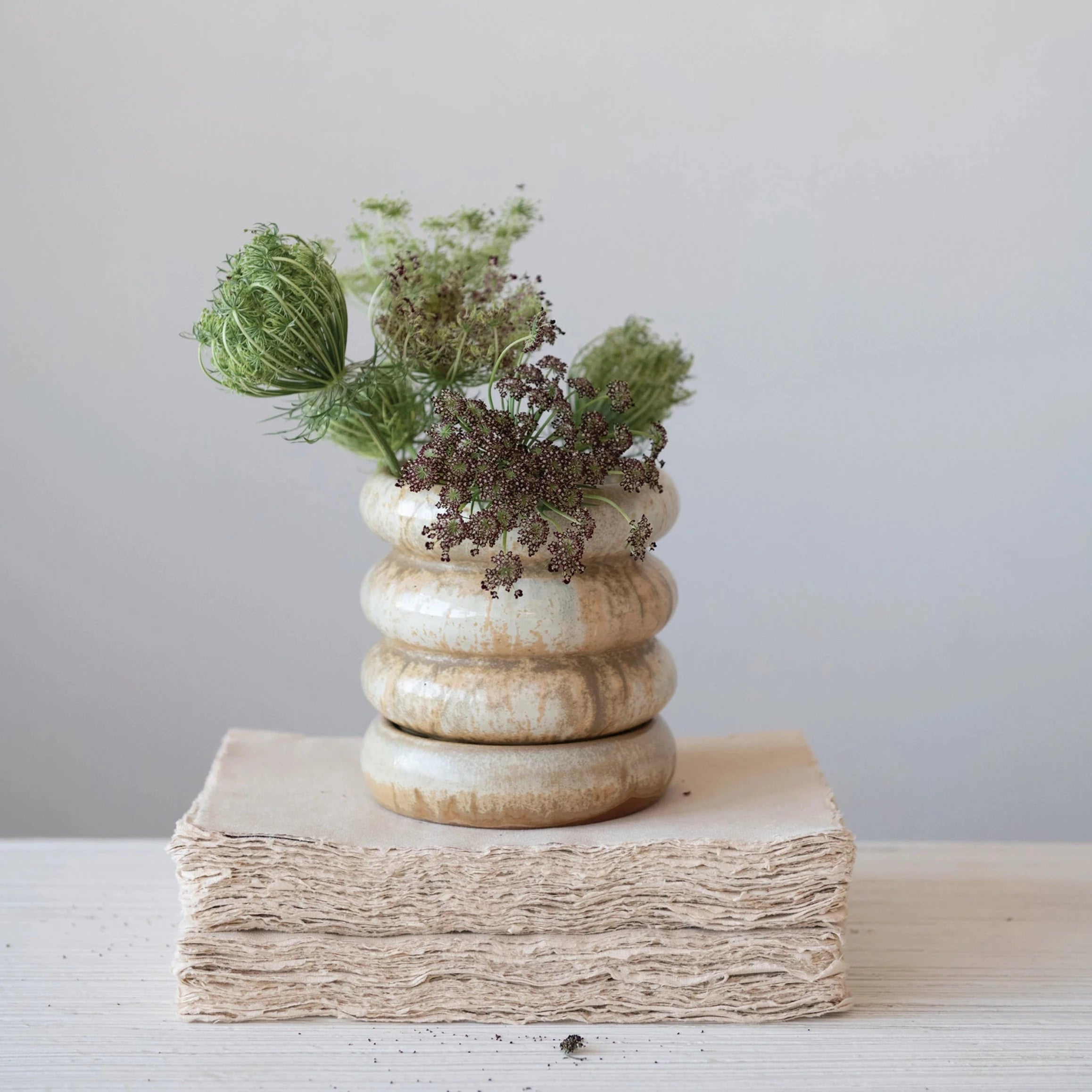 Stoneware Planter with Saucer