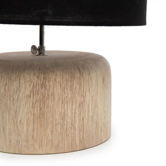 Teak Wood Table Lamp | Natural Black