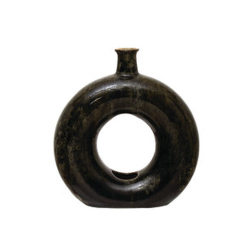 Stoneware Open View Circle Vase