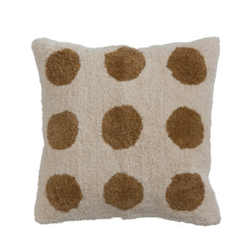 Load image into Gallery viewer, Square Tufted Pillow | Dots &amp;amp; Chambray
